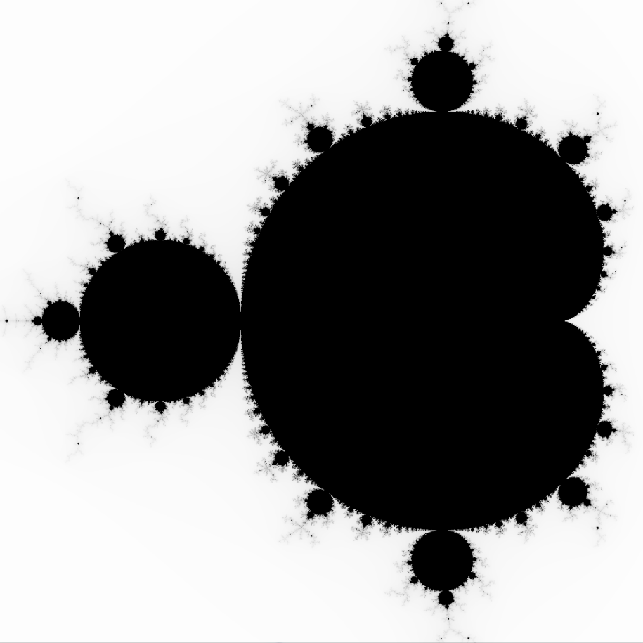 Mandelbrot black and white 1000 iterations